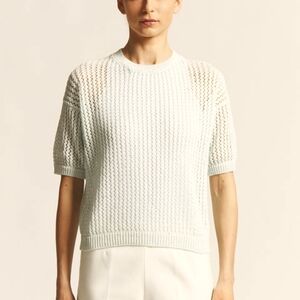 Peserico Cotton Cordonnet Sweater with Sequins Cream Knit size 50